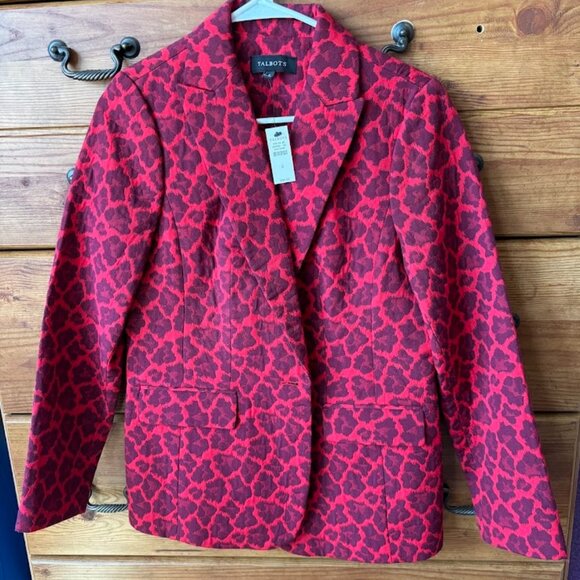NWT Talbots Red Leopard Print Blazer - Picture 8 of 8